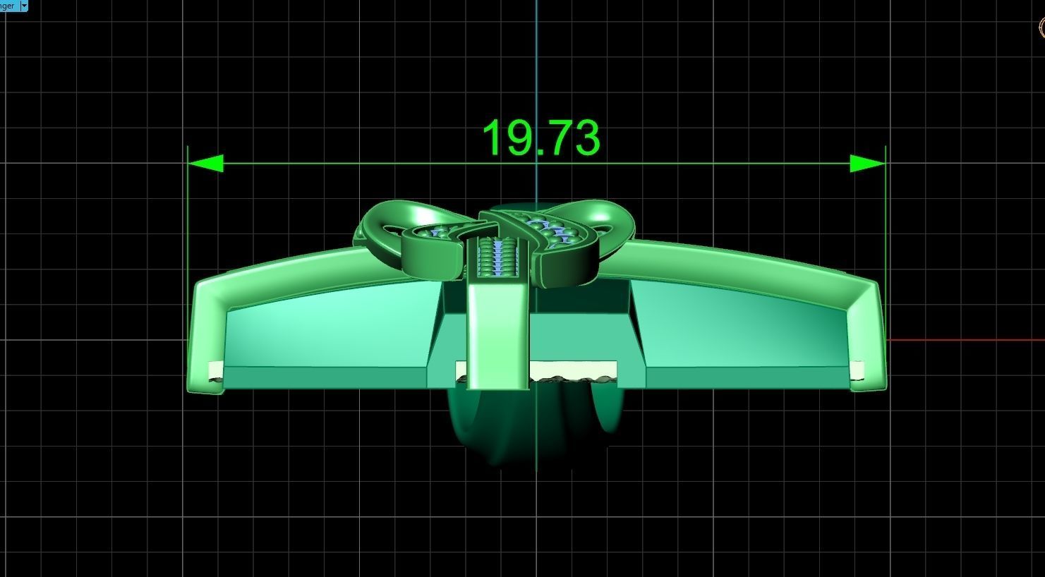 womens cross with a bow in stones 2675 3D print model_8