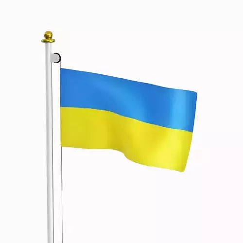 Flag of the Ukraine Low-poly 3D model