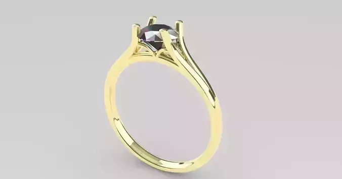 Solitario gold engagement ring with topaz stone