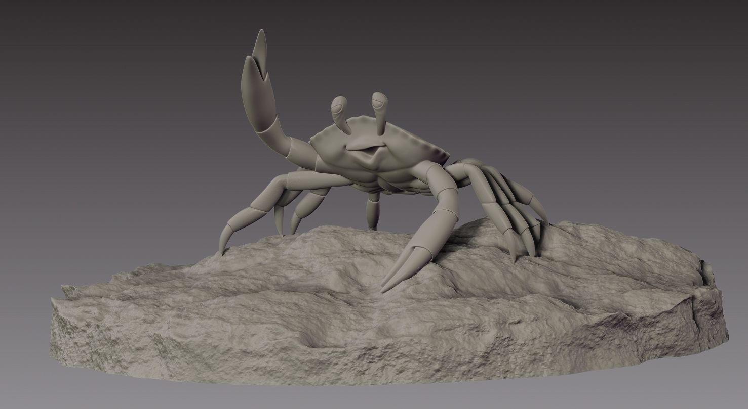 Stylized crab 3D print model_8
