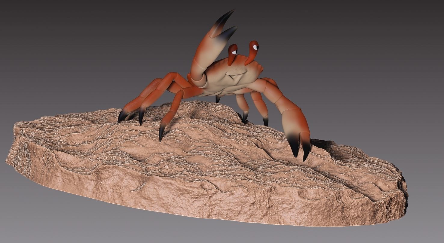 Stylized crab 3D print model_5