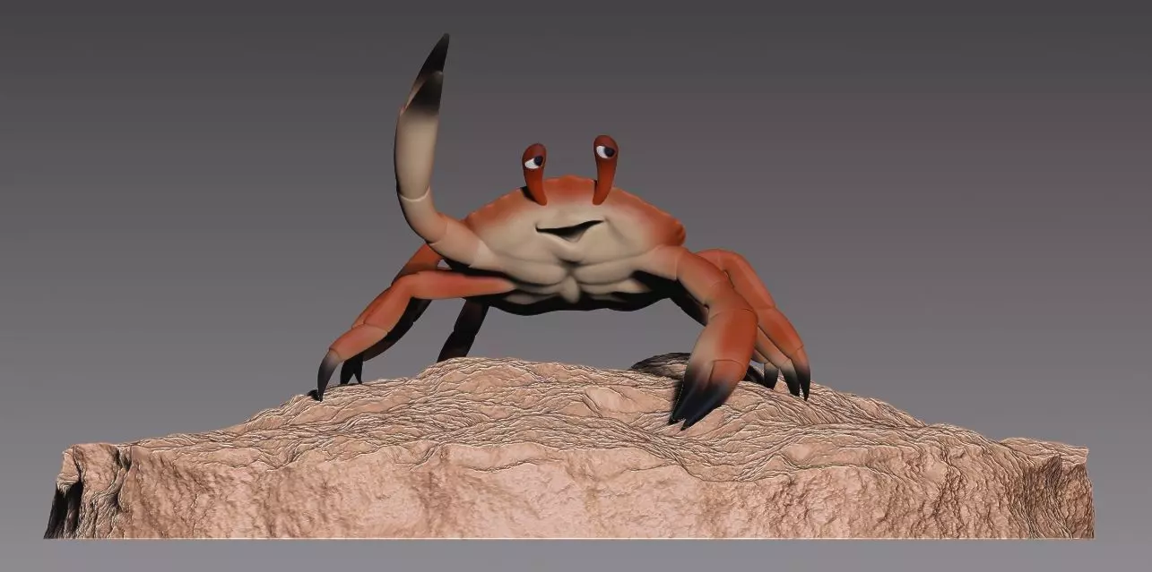 Stylized crab 3D print model_0