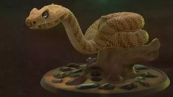 Realistic Rattlesnake Model statue of snake