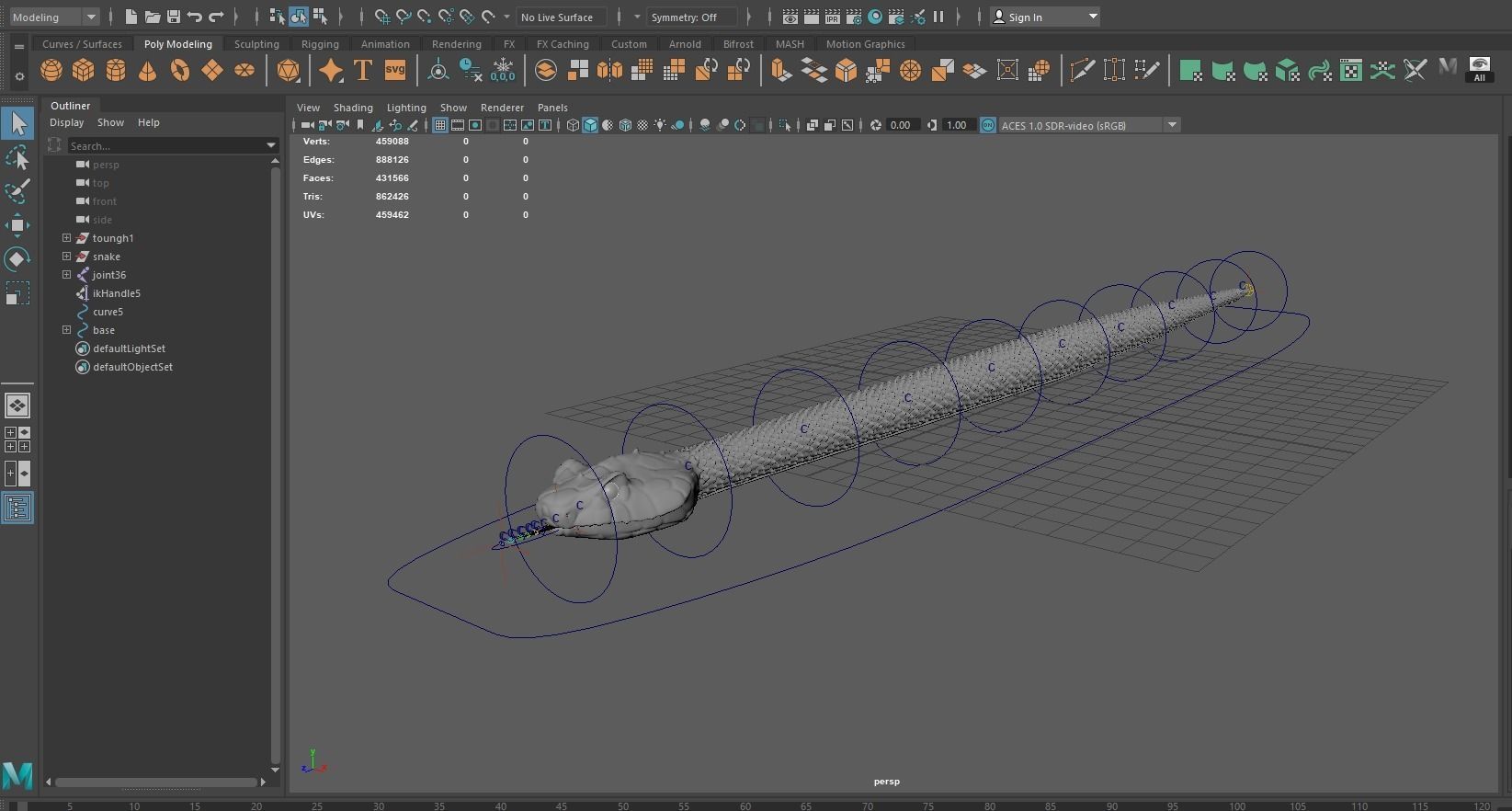 Realistic Rattlesnake Model statue of snake 3D model_5