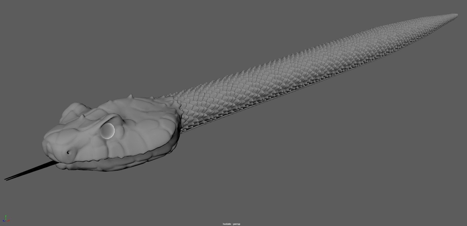 Realistic Rattlesnake Model statue of snake 3D model_6