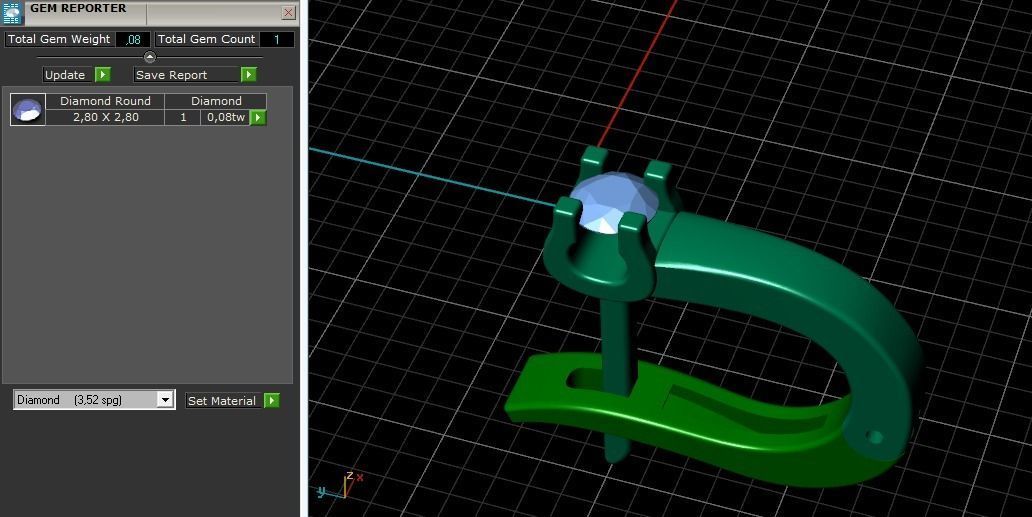 Earrings with one stone Model 2913 3D print model_8