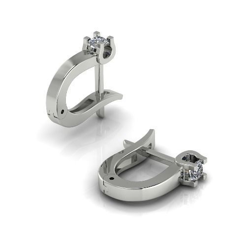 Earrings with one stone Model 2913 3D print model_1