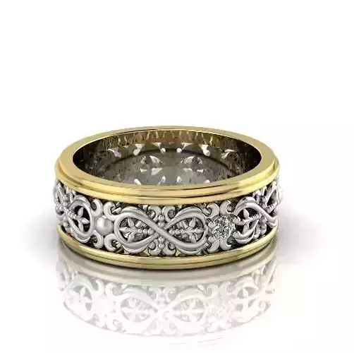 Mens wedding ring with patterns Model 2894