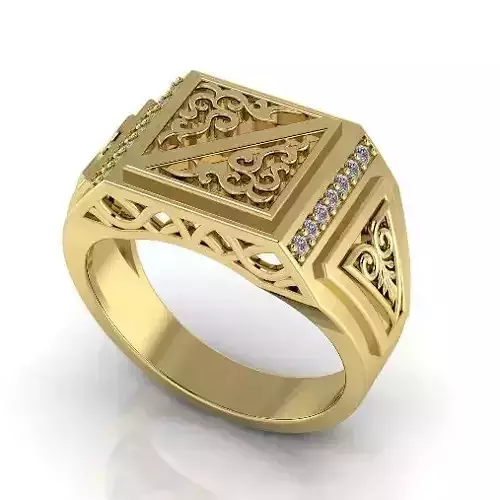 Mens ring with patterns Model 2893