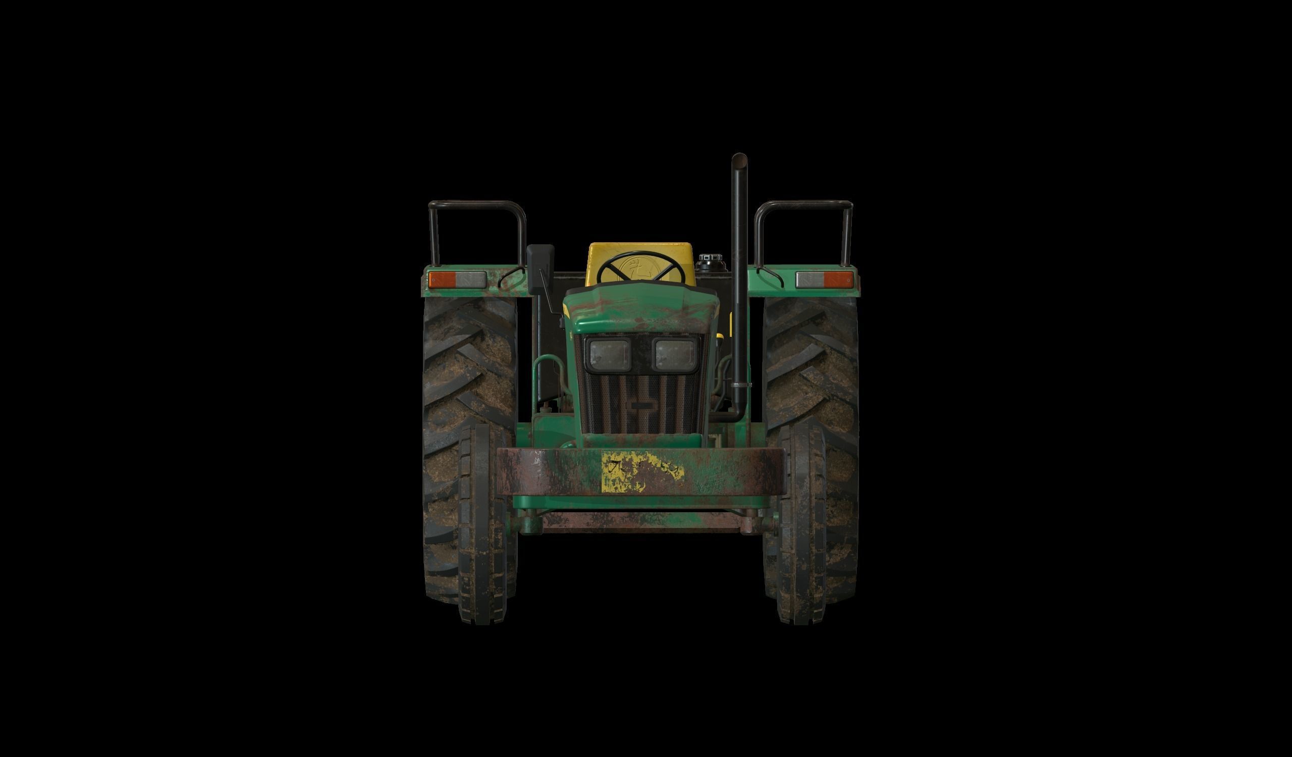 Tractor Low Poly john deere Low-poly 3D model_4