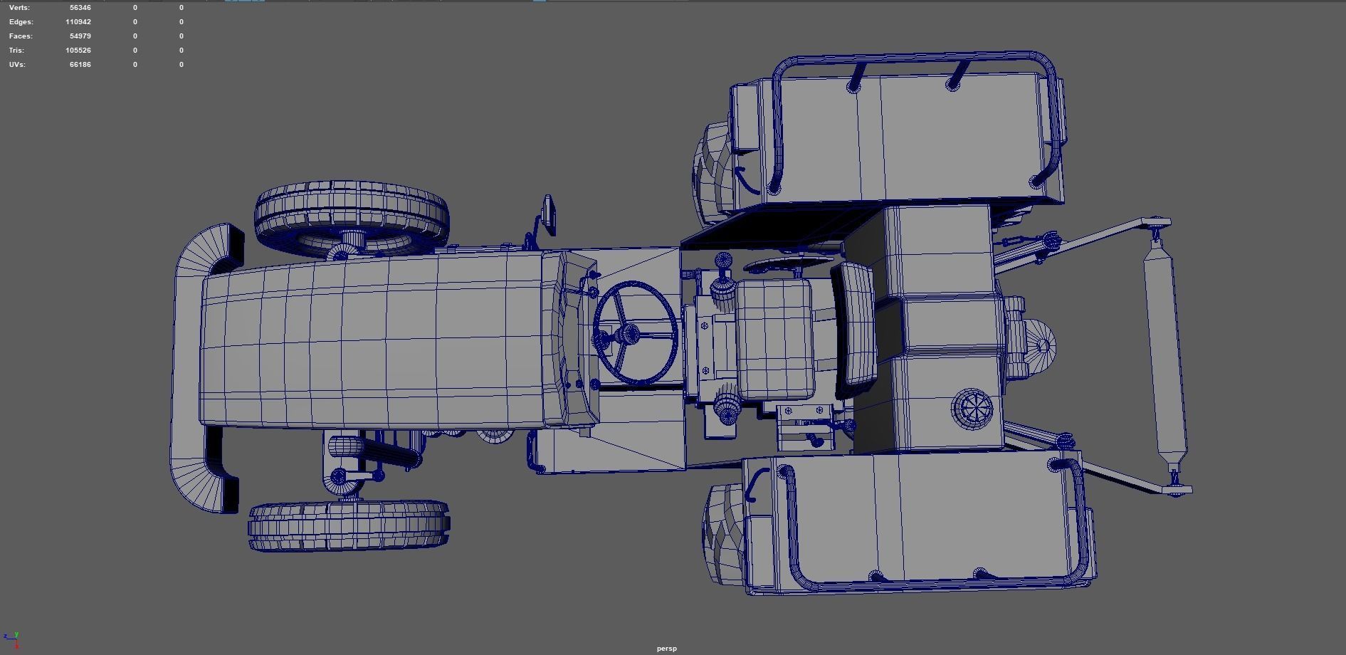 Tractor Low Poly john deere Low-poly 3D model_11