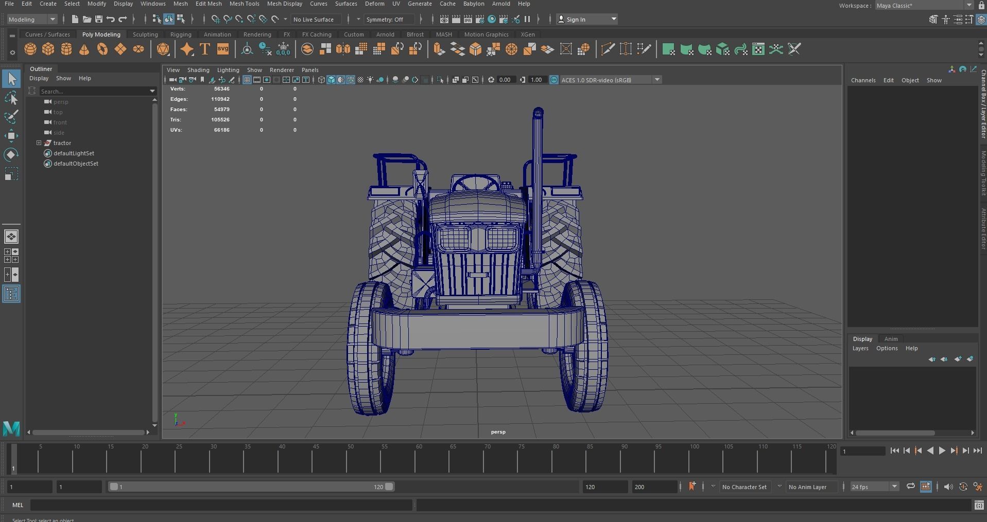 Tractor Low Poly john deere Low-poly 3D model_8