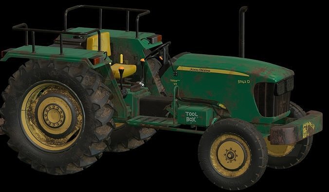 Tractor Low Poly john deere Low-poly 3D model