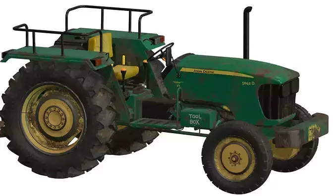 Tractor Low Poly john deere