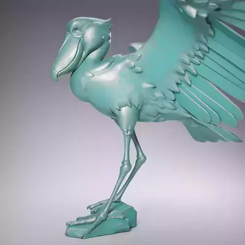 Shoebill statue of bird in turquoise