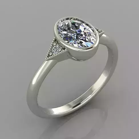 Jewellery ring with oval stoes