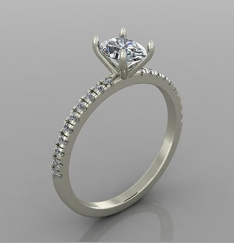 Engagement Solitaire Ring for wedding 3D print model
