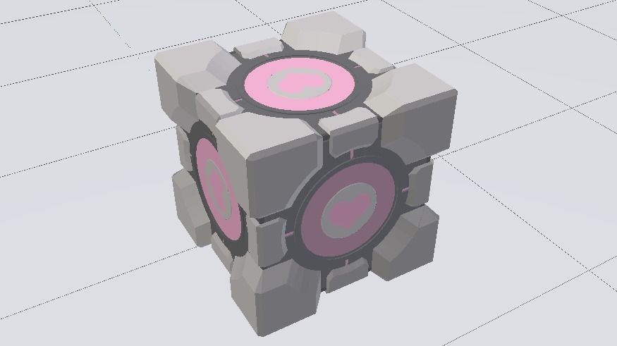 Cube Companion Low-poly 3D model_3