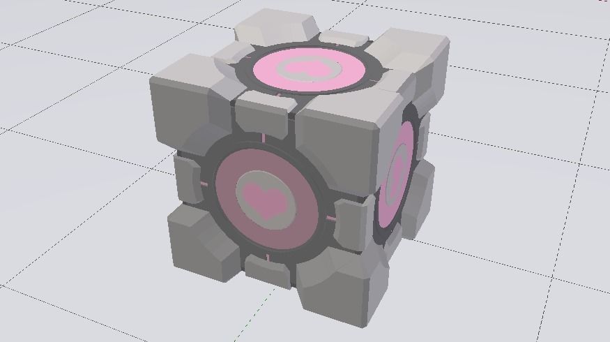 Cube Companion Low-poly 3D model_4