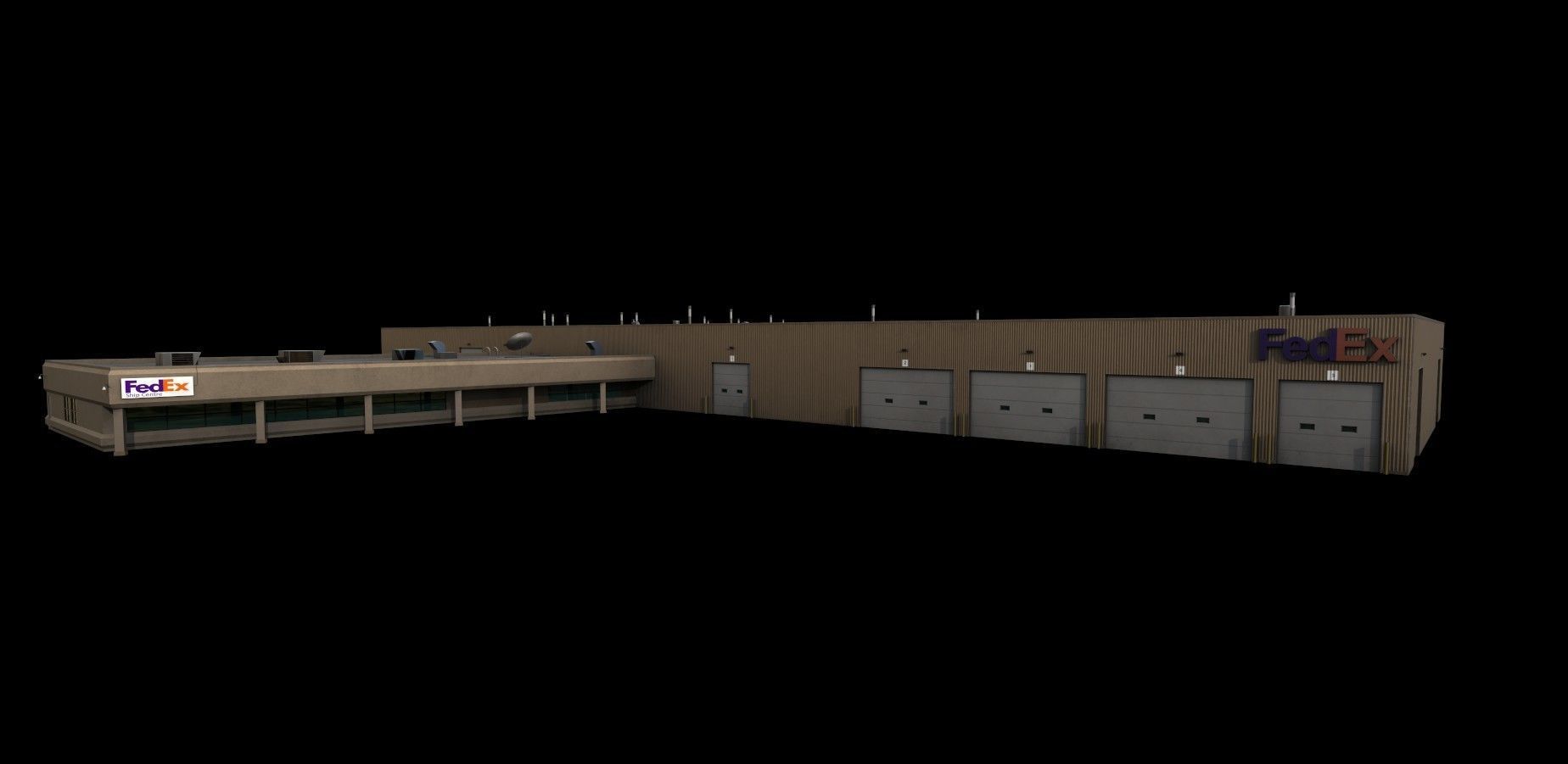 3D Building Low Poly Low-poly 3D model_3