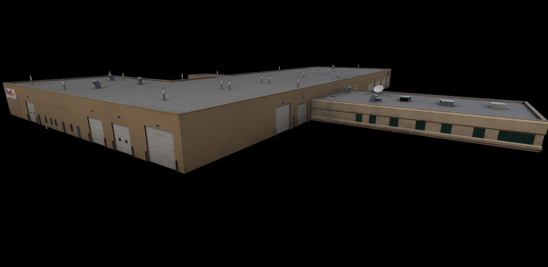 3D Building Low Poly Low-poly 3D model_2