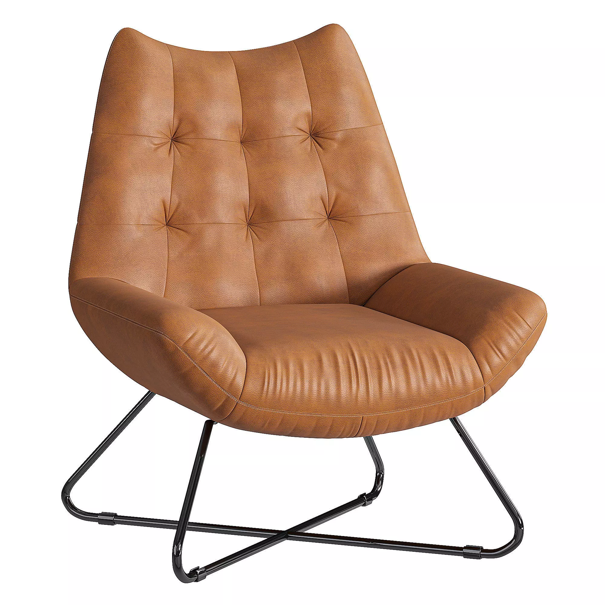 Maison ESTO Pedro Vintage Leather Recliner Chair Low-poly 3D model