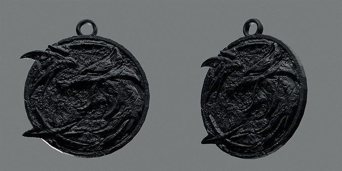 The Witcher Medallion Gwynbleidd Zireael The Obsidian Star Free 3D print model