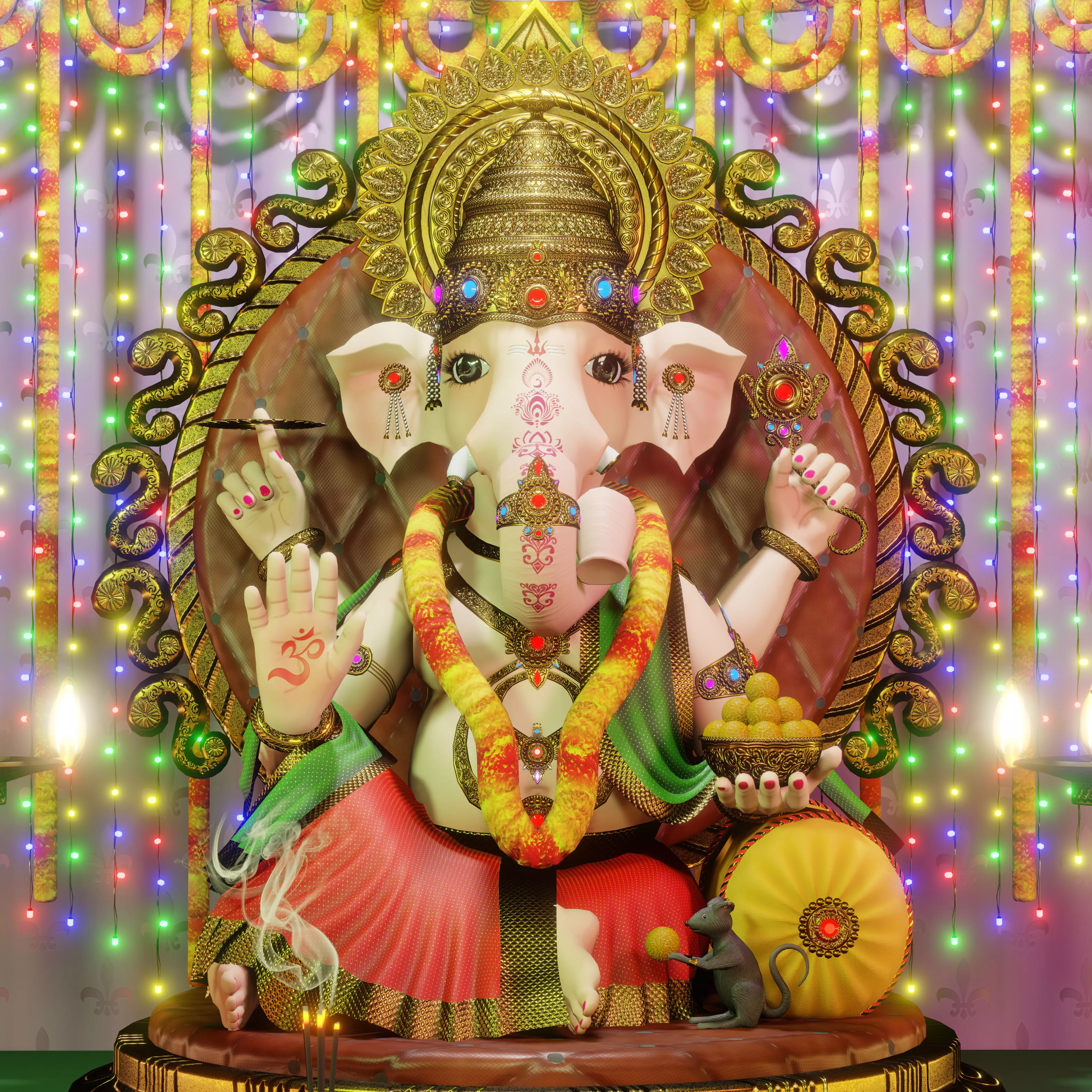 Lord ganesha Scene 3D model