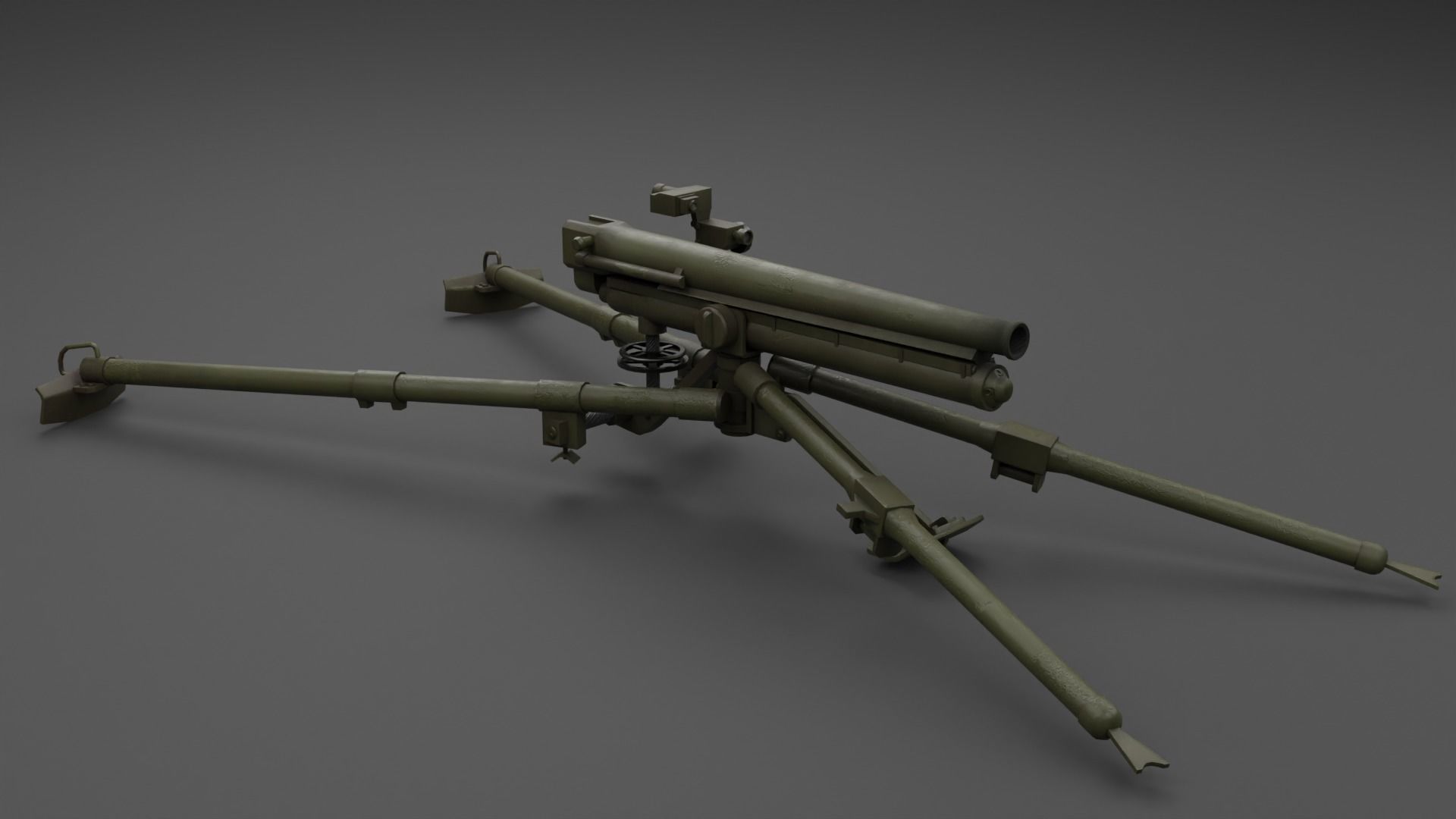 Type 11 37 mm infantry gun Low-poly 3D model_3