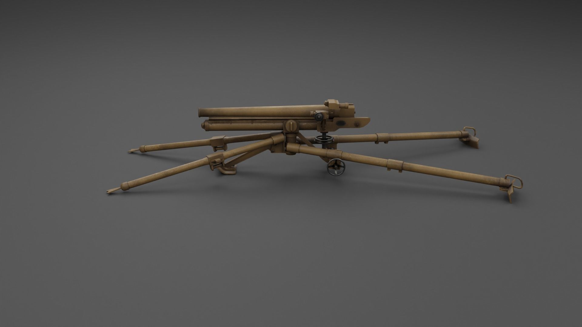 Type 11 37 mm infantry gun Low-poly 3D model_22