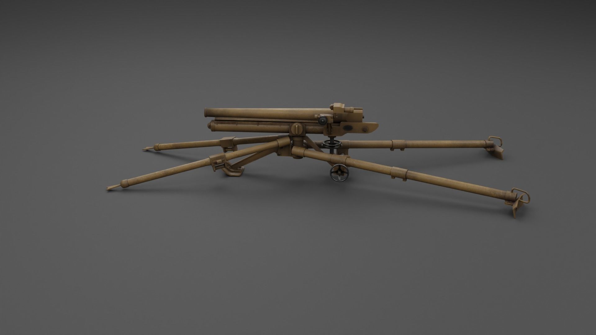 Type 11 37 mm infantry gun Low-poly 3D model_19