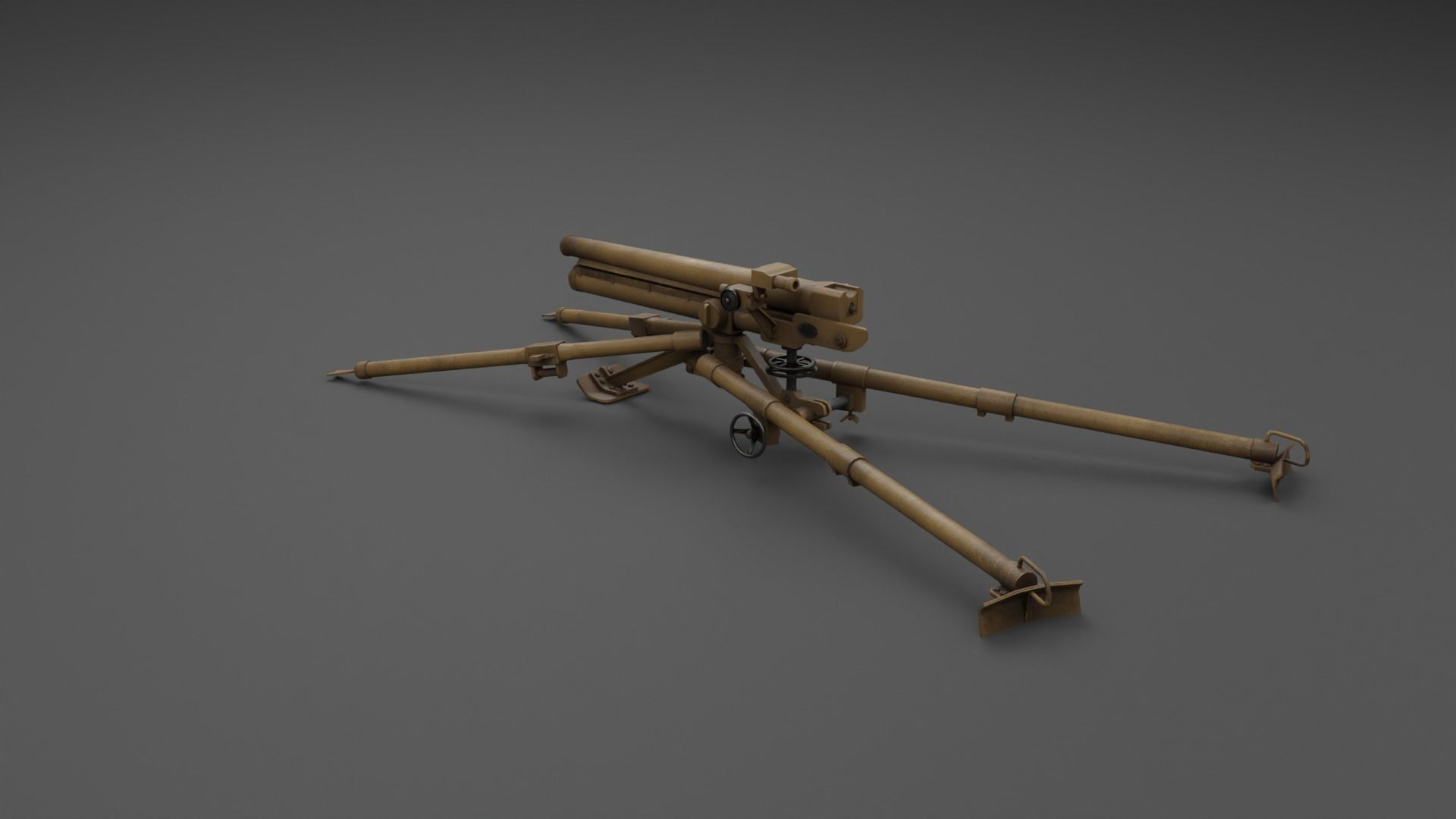 Type 11 37 mm infantry gun Low-poly 3D model_18
