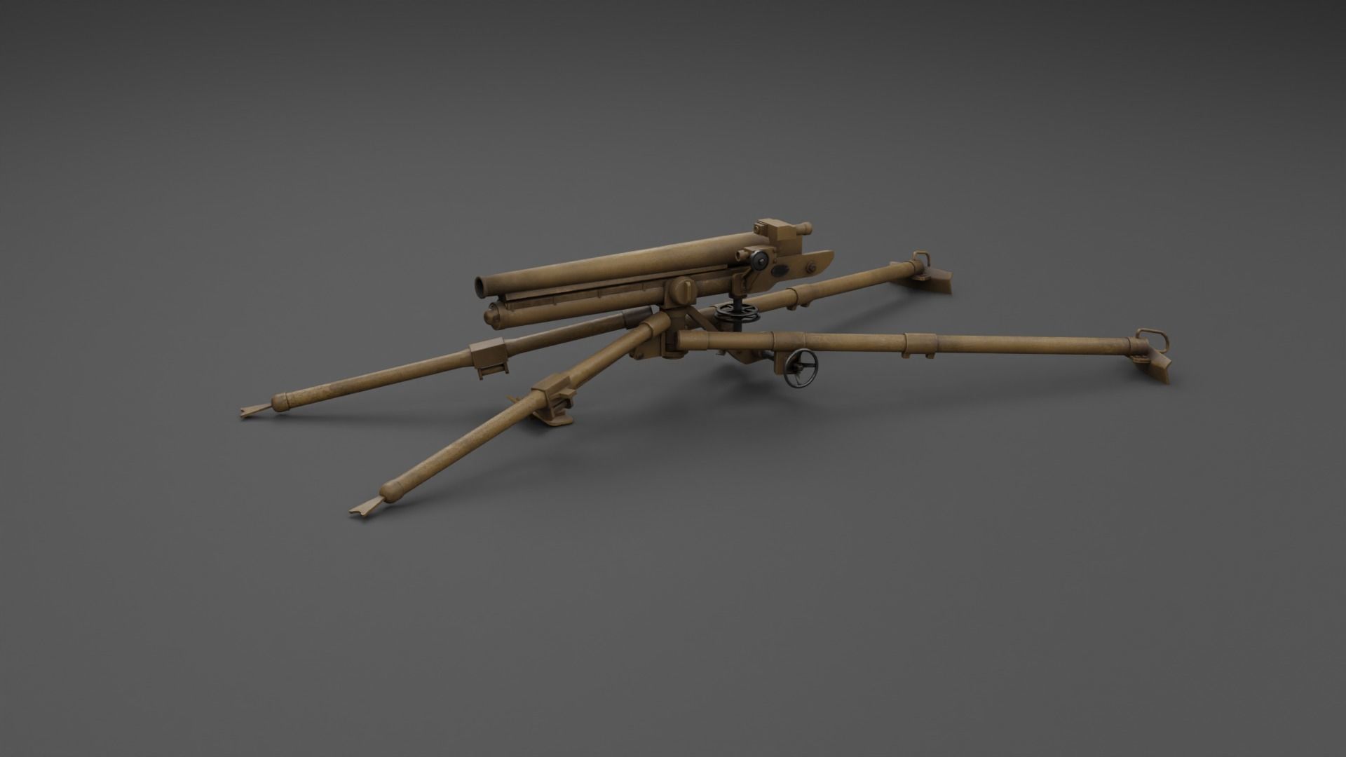 Type 11 37 mm infantry gun Low-poly 3D model_20