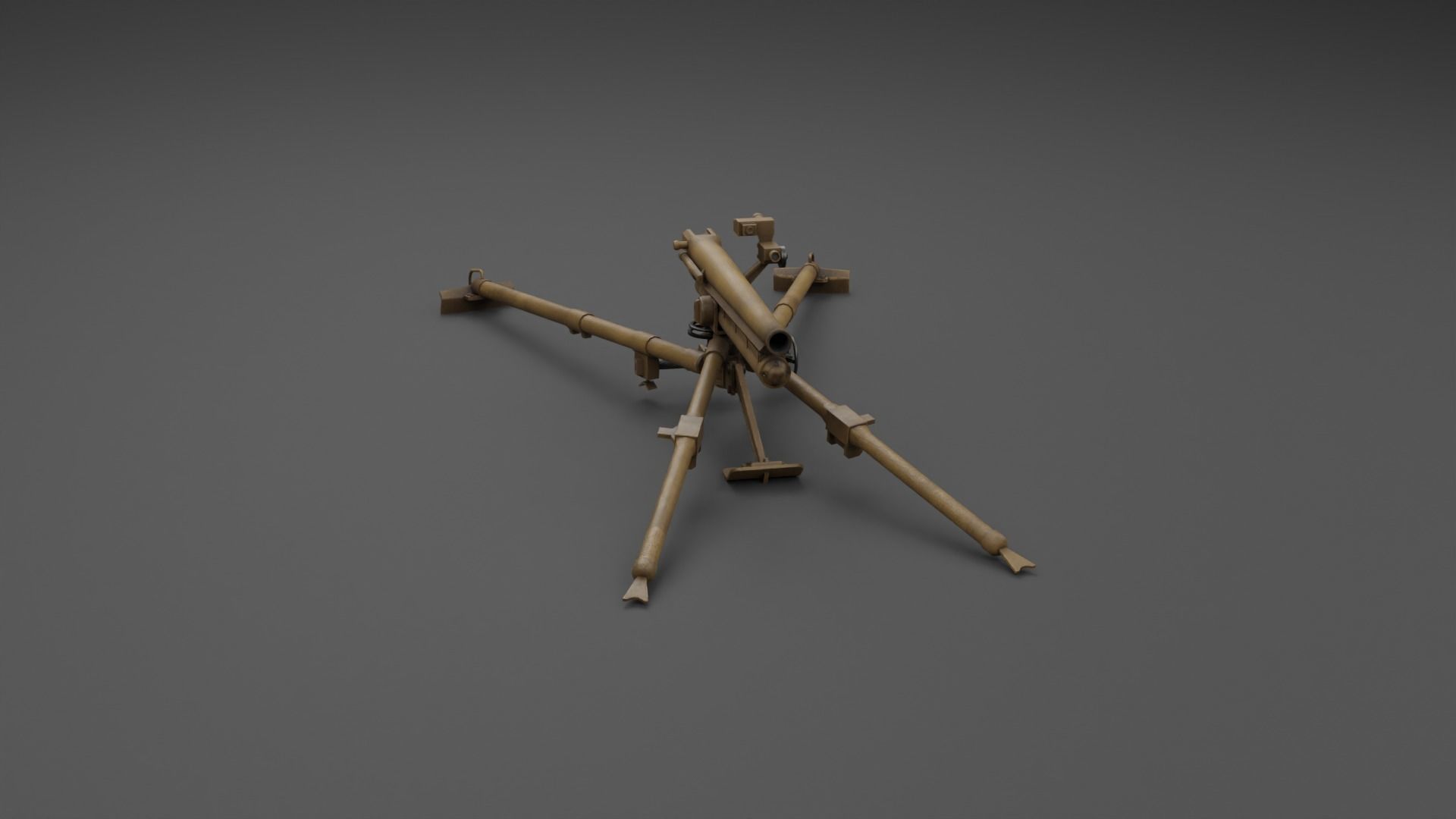 Type 11 37 mm infantry gun Low-poly 3D model_12
