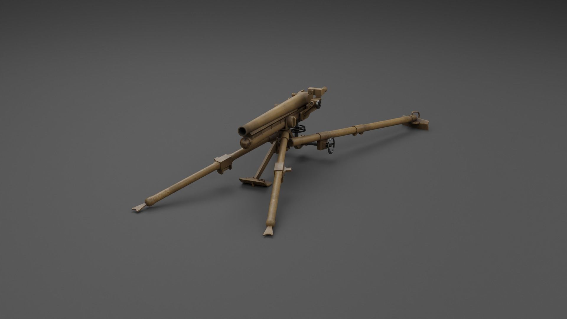 Type 11 37 mm infantry gun Low-poly 3D model_11