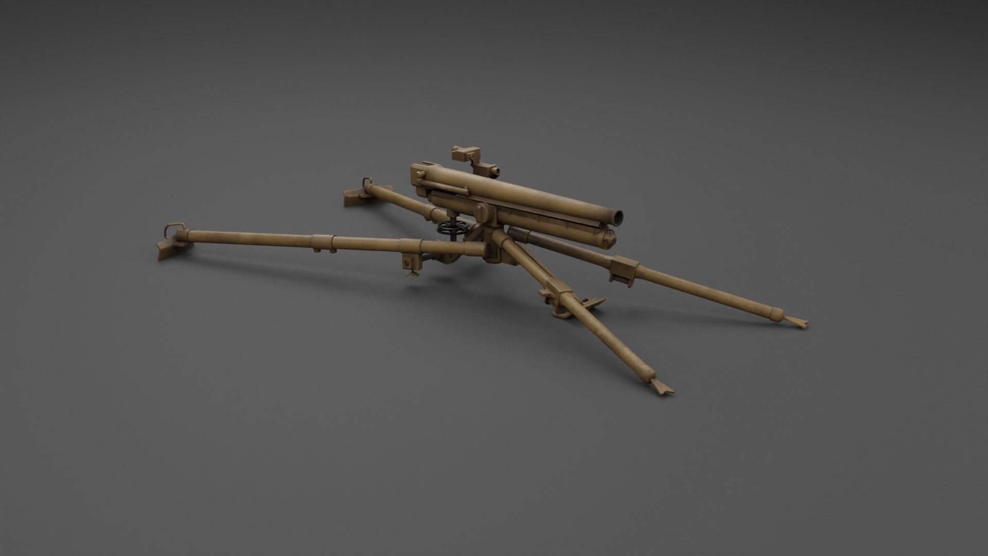 Type 11 37 mm infantry gun Low-poly 3D model_13