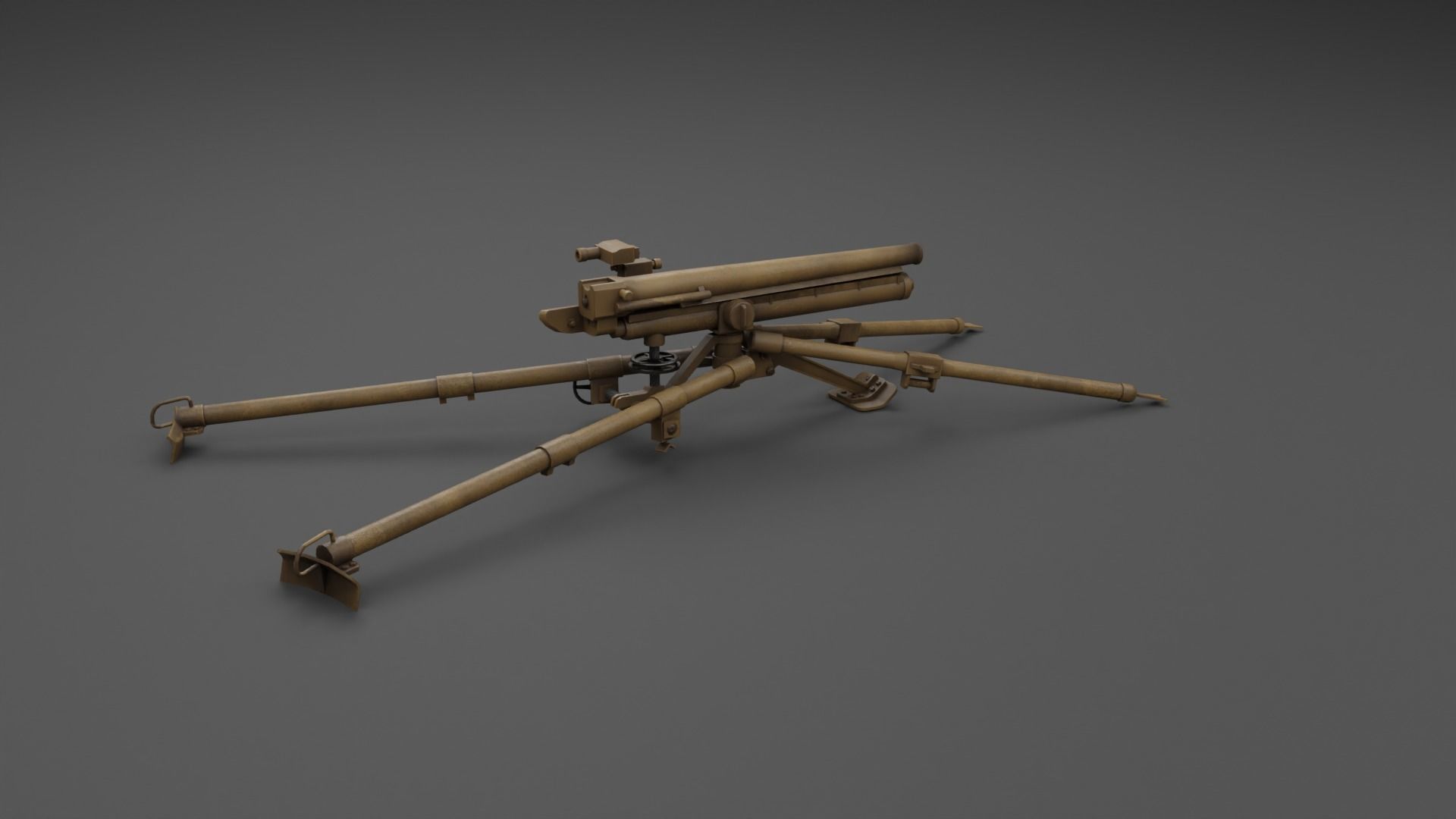 Type 11 37 mm infantry gun Low-poly 3D model_15