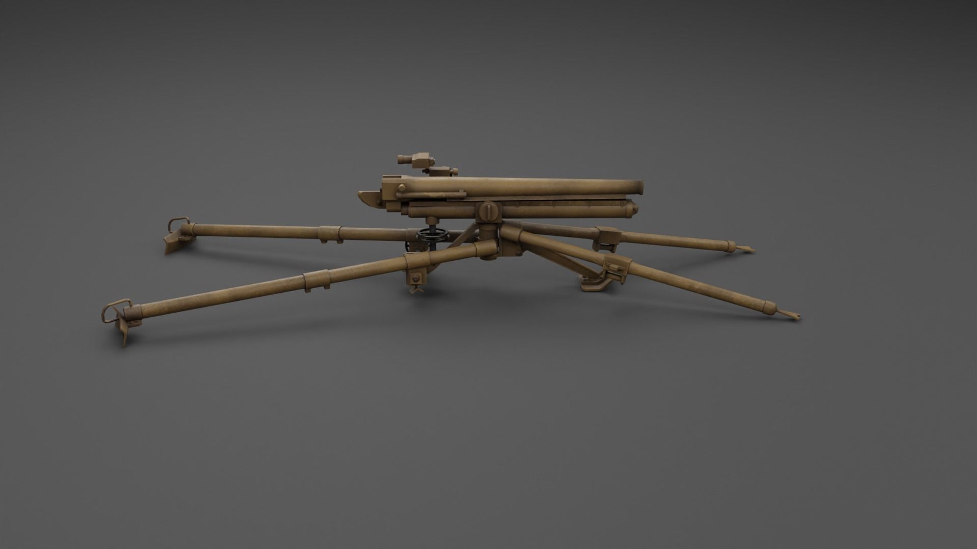 Type 11 37 mm infantry gun Low-poly 3D model_21