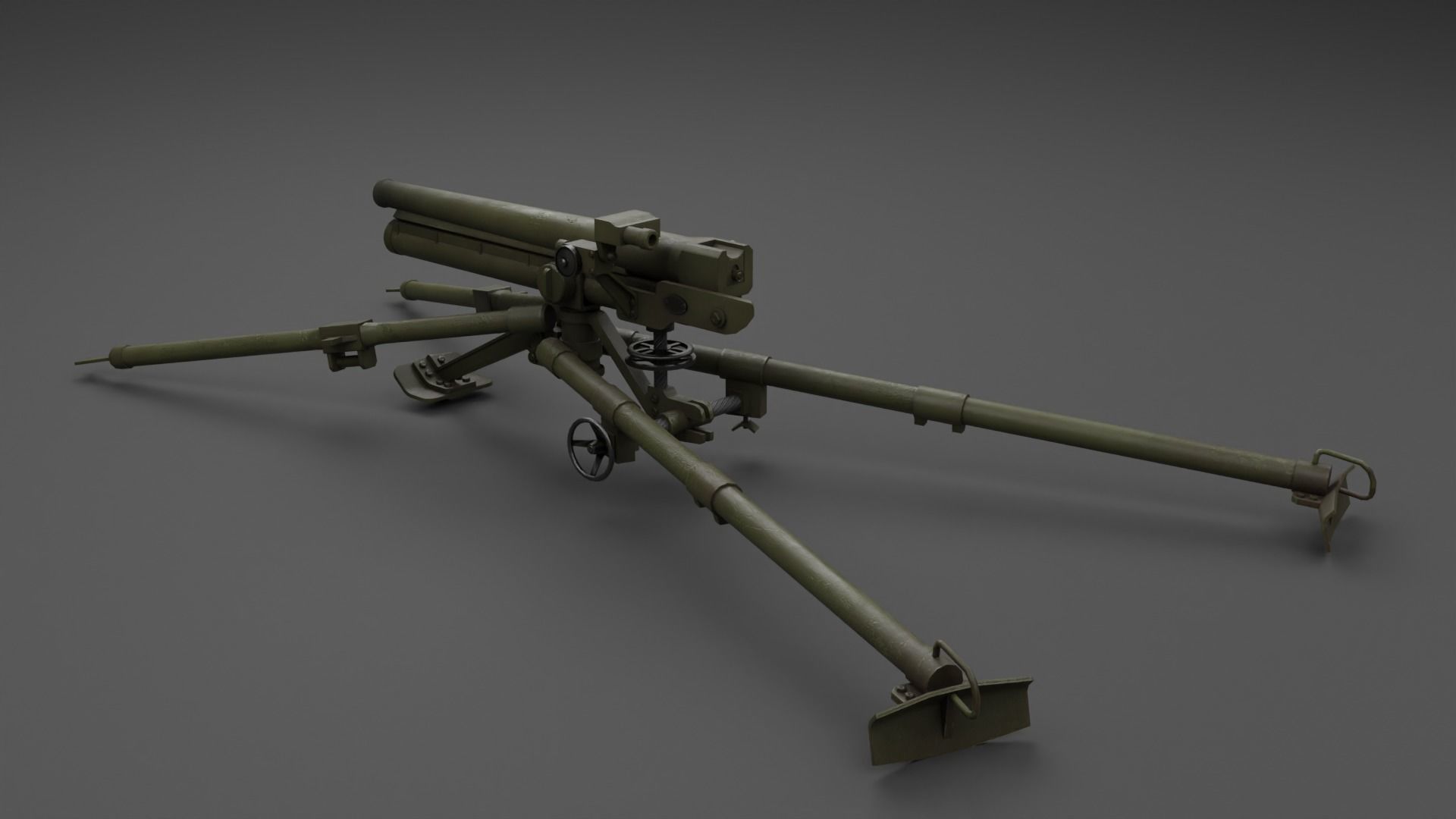 Type 11 37 mm infantry gun Low-poly 3D model_5