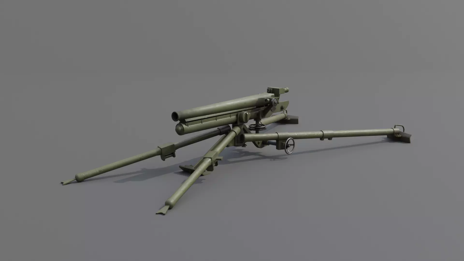 Type 11 37 mm infantry gun Low-poly 3D model_0