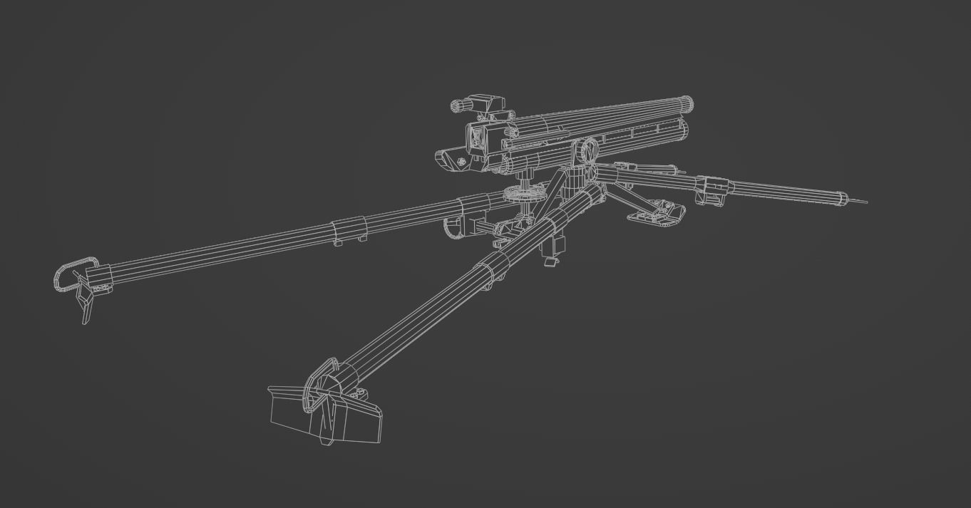 Type 11 37 mm infantry gun Low-poly 3D model_8