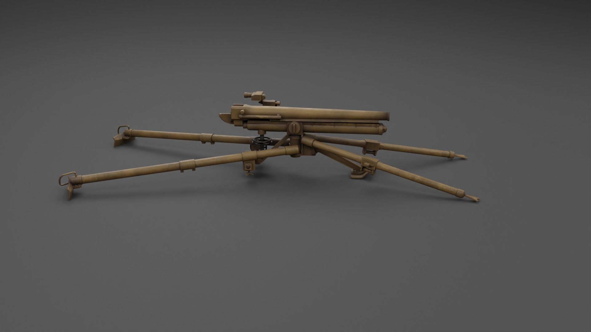 Type 11 37 mm infantry gun Low-poly 3D model_14