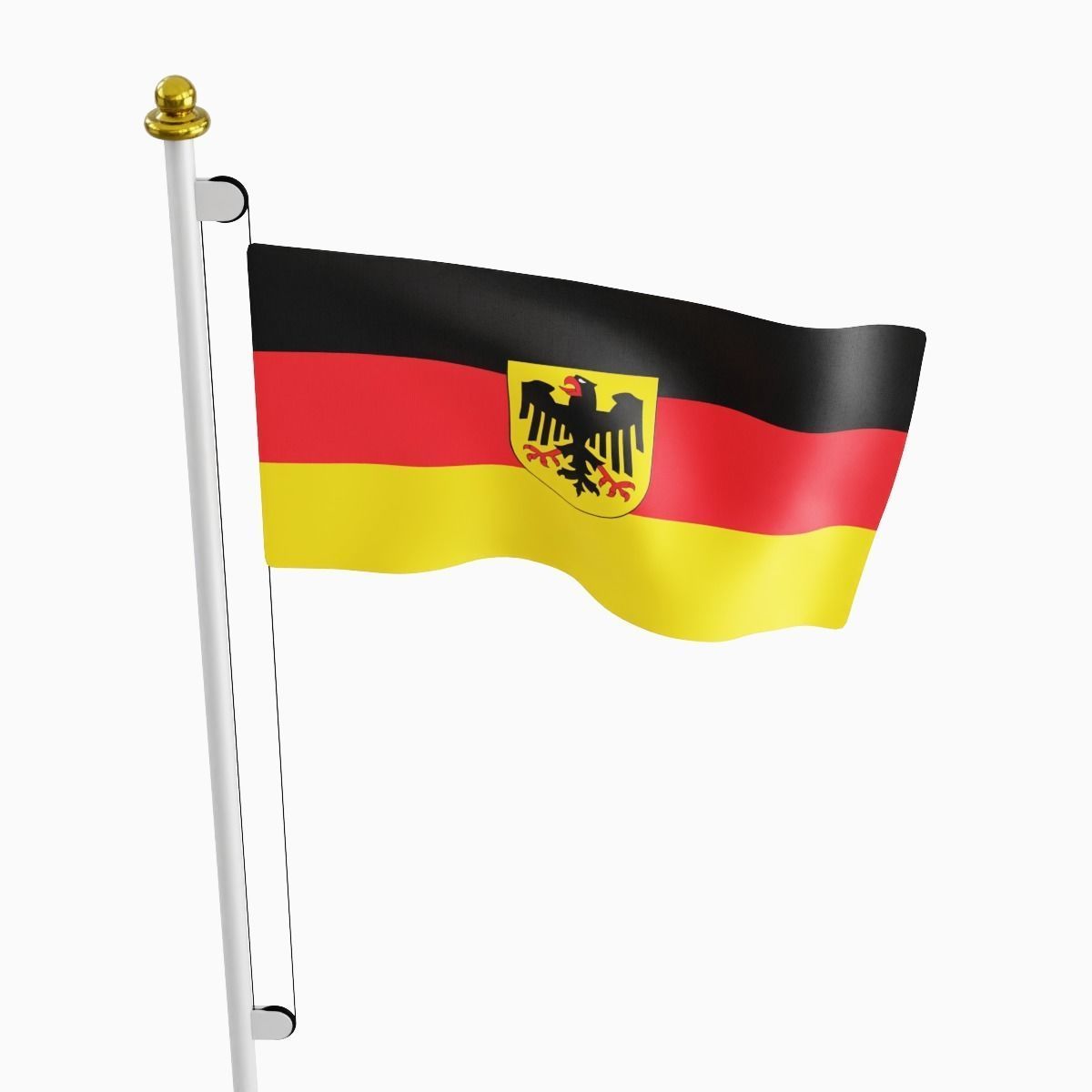 Flag of the Germany Old Low-poly 3D model_4