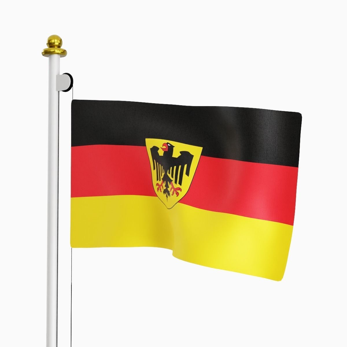 Flag of the Germany Old Low-poly 3D model_1
