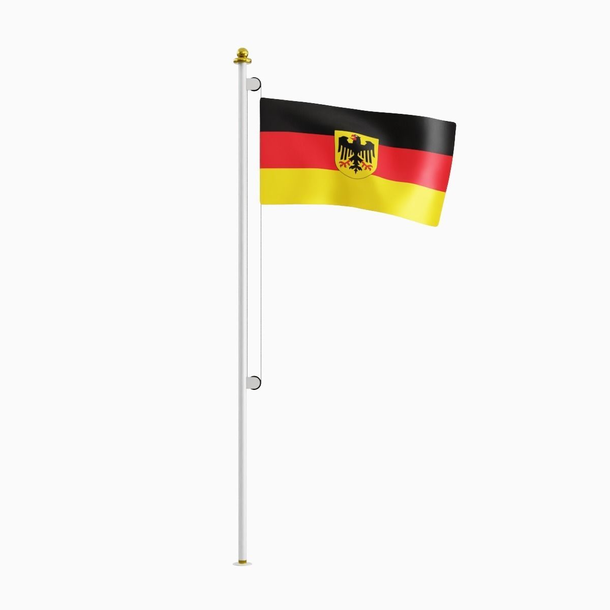 Flag of the Germany Old Low-poly 3D model_3