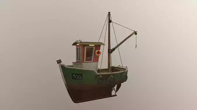 Ship Low Poly fishing boat