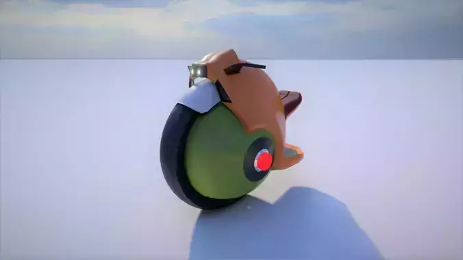 motocycle motorcycle with ball Low-poly 3D model