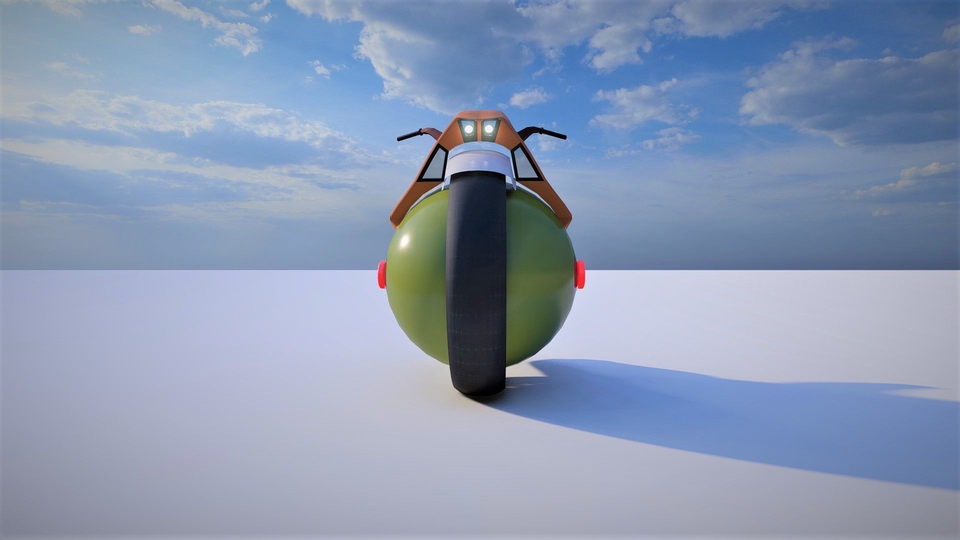 motocycle motorcycle with ball Low-poly 3D model_1