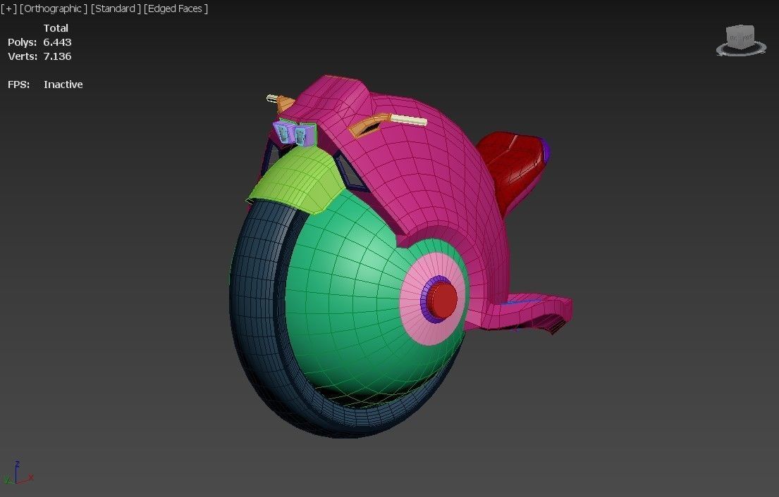 motocycle motorcycle with ball Low-poly 3D model_4