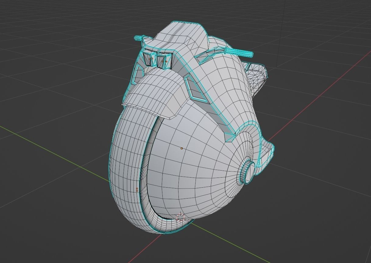 motocycle motorcycle with ball Low-poly 3D model_6